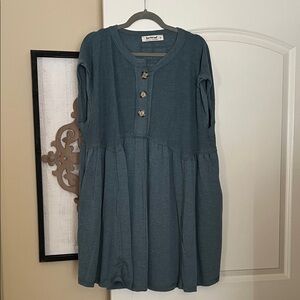 Tea Collection Teal Buttoned Dress